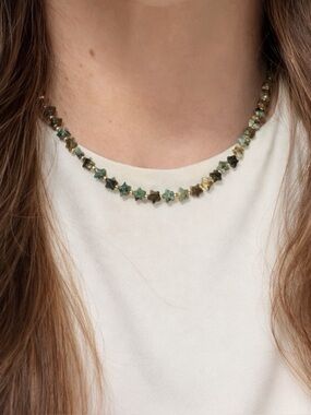 Handmade African Turquoise Jasper Star Choker Necklace